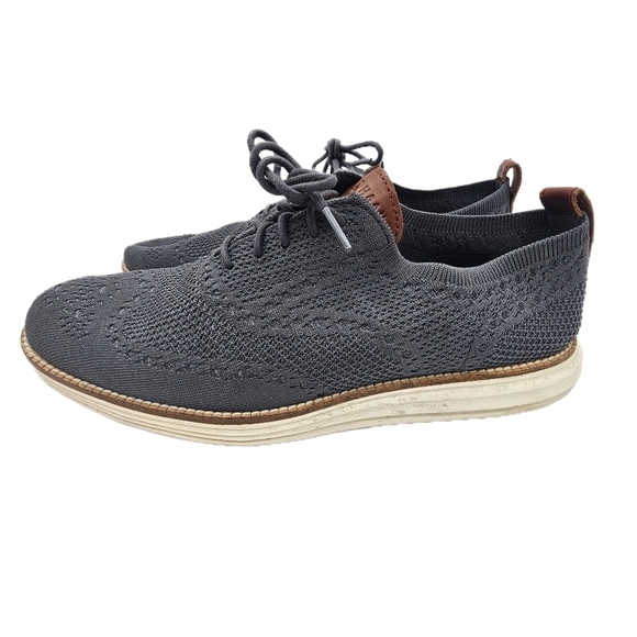 Cole Haan Shoes Mens 9 M Original Grand Stitchlite Wingtip Oxford Gray Blueish - Picture 1 of 7